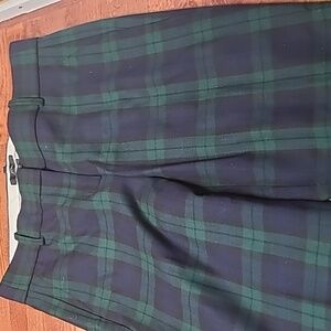 J. Crew Womans Black and Green Plaid Chinos
